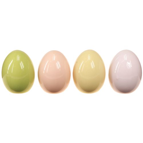 Floristik24 Paaseieren keramische eieren pastel glanzend assorti 6×8cm 4 st