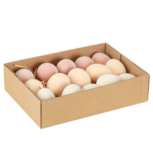 Artikel Paaseieren Klein Gevlokt Perzik Bruin Wit H4cm 15 Stuks