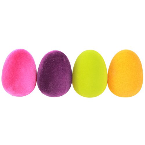 Floristik24 Paaseieren om op te hangen Groen Geel Roze Bes 11cm 4 stuks