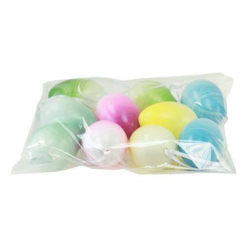 Floristik24 Paaseieren decoratie hangende plastic eieren Pasen gekleurd 8×12cm 10 st