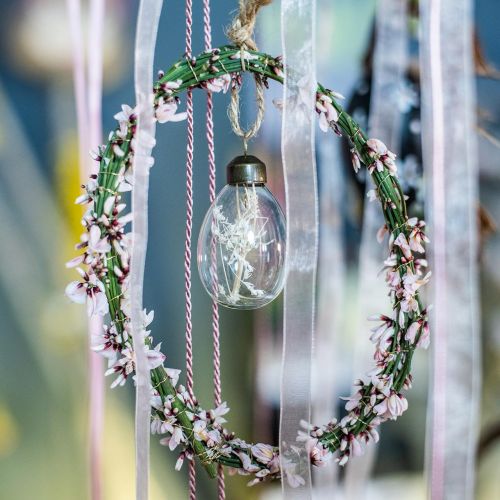 Artikel Paaseieren met gedroogde bloemen, echte glazen decoratieve eieren, bloemen Paasdecoraties om op te hangen, glazen eieren 8 stuks