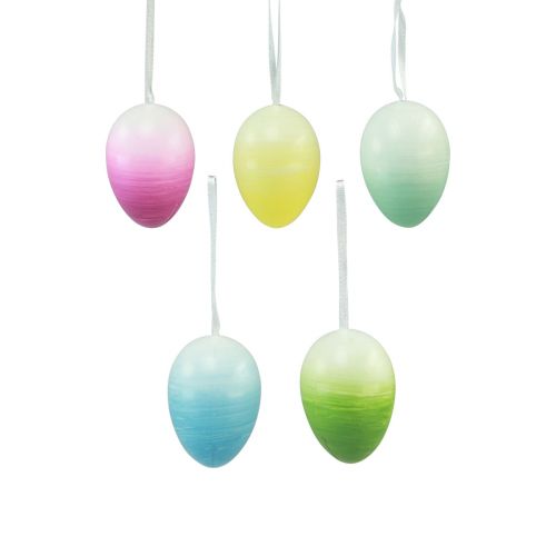 Artikel Paaseieren om plastic eieren op te hangen gekleurd 4×5,5cm 10st