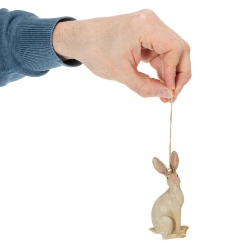 Artikel Paashaas figuur om op te hangen Paasdecoratie polyresin H9.5cm 4st