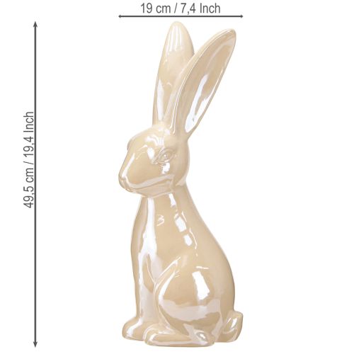Artikel Paashaas Keramiek in Beige Keramiek Konijn Groot H49.5cm