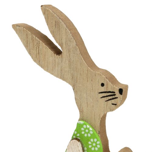 Artikel Paashaas van hout zittend 11cm 8 st