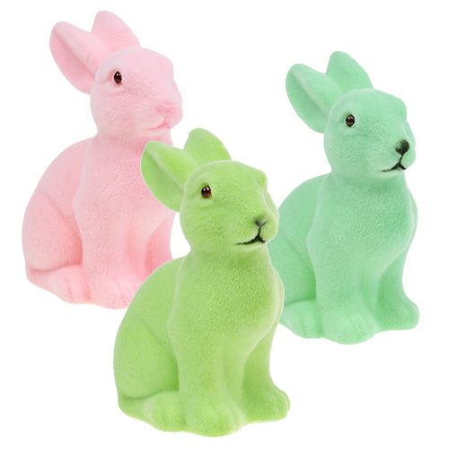 Floristik24 Gevlekt paashaas pastel 15cm 3st