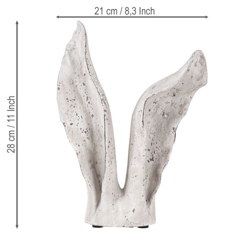 Floristik24 Paashaas Decoratie Konijnenoren Grijs/Wit Shabby Chic H29cm