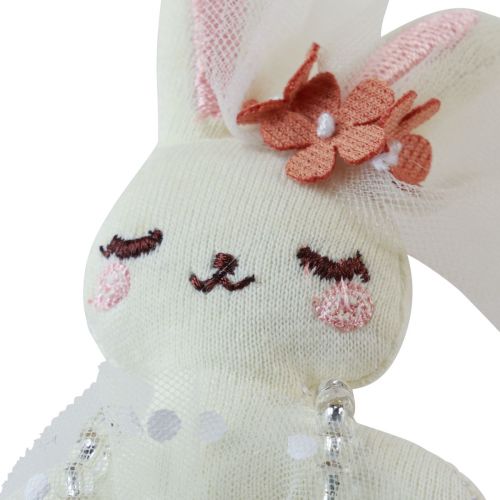 Artikel Paashaas decoratie konijntje meisje pluche 12cm 5 st