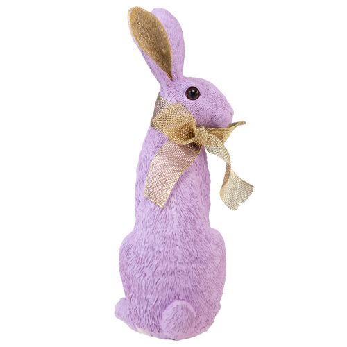 Floristik24 Decoratie Paashaas Paars Goud Konijn Zittend Decoratief Figuur H25cm