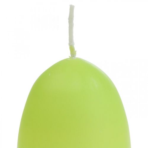 Floristik24 Paaskaarsen eivorm, eierkaarsen Pasen limoen Ø4.5cm H6cm 6st