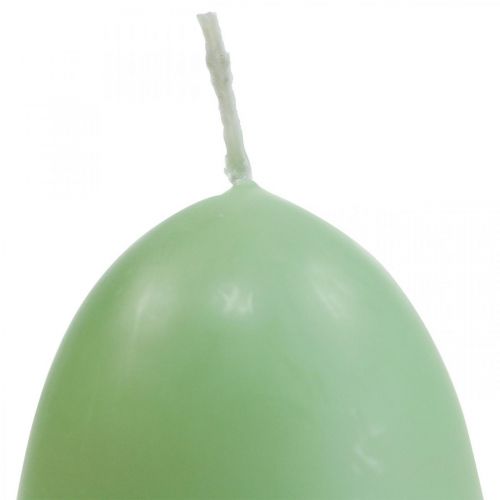 Floristik24 Paaskaarsen eivorm, eierkaarsen Pasen groen Ø4,5cm H6cm 6st