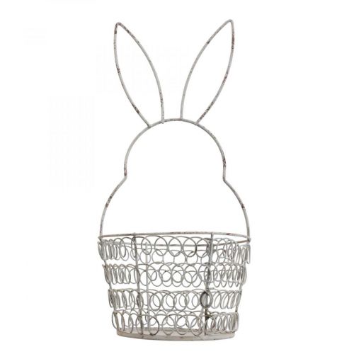 Floristik24 Paasmand draadmand Paashaas Shabby Ø12cm H26,5cm
