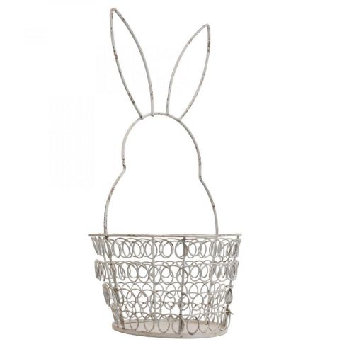 Artikel Paasmand draadmand Paashaas Shabby Ø12cm H26,5cm