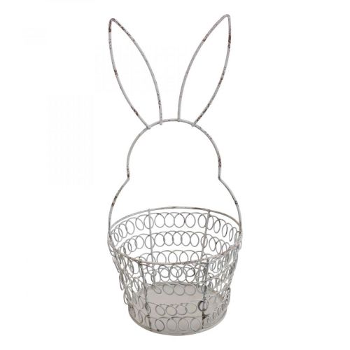 Floristik24 Paasmand draadmand Paashaas Shabby Ø12cm H26,5cm