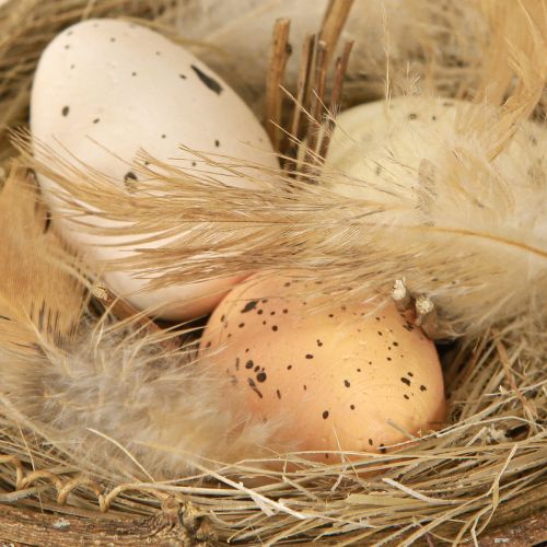 Artikel Paasmandje met kwarteleitjes kunsteimandje wijnranken Ø12cm 2 st.