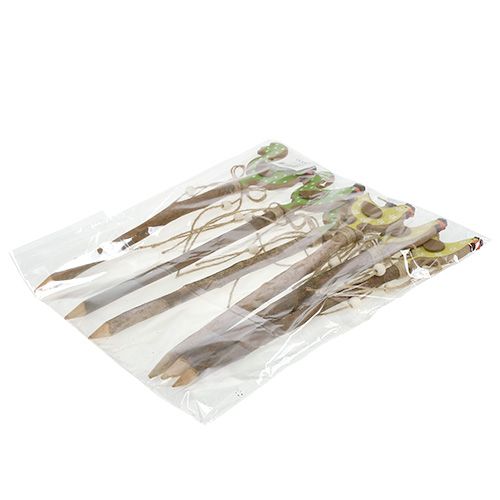 Floristik24 Easter plug kip geel, groen 8cm L36cm 6st