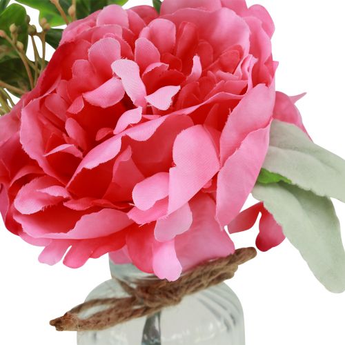 Floristik24 Pioendecoratie in de vaas tafeldecoratie zomer roze 20cm