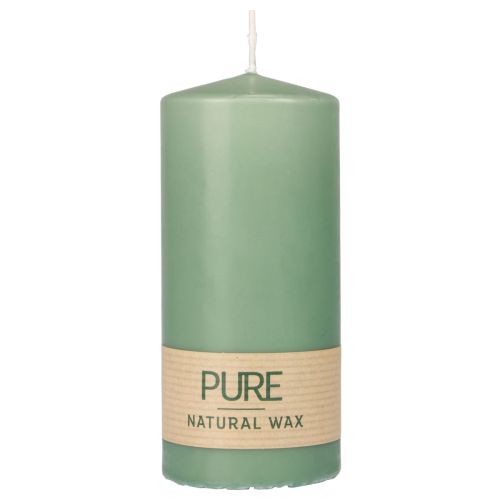 Floristik24 PURE stompkaars groen smaragd Wenzel kaarsen 130/60mm