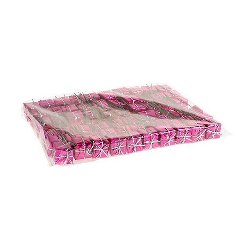 Floristik24 Pakket 2,5 cm op de draad roze 60 stks