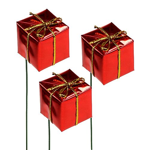 Floristik24 Pakket op draad 2.5cm rood 60st