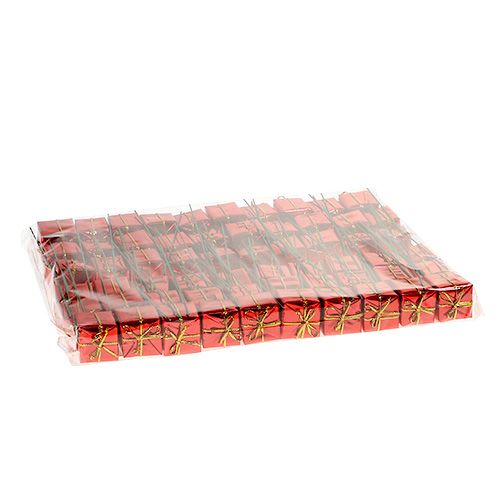 Floristik24 Pakket op draad 2.5cm rood 60st