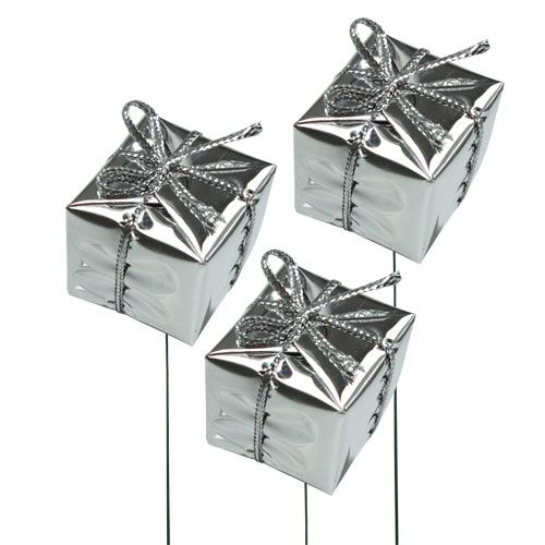 Pakket op draad zilver 2.5cm 60st | Floristik24.nl