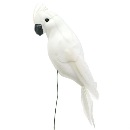 Floristik24 Papegaaien met veren wit Kunstmatige kaketoe decoratieve vogel 4st