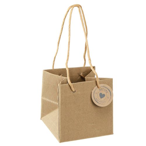 Artikel Papieren bloempot plantenzak folie naturel 10,5cm 10 stuks