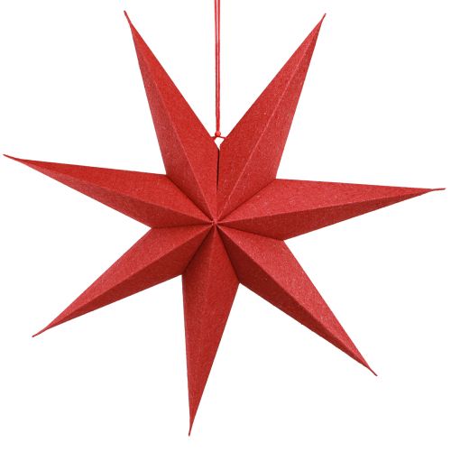 Artikel Papieren ster kerstdecoratielamp jute rood 60x15cm
