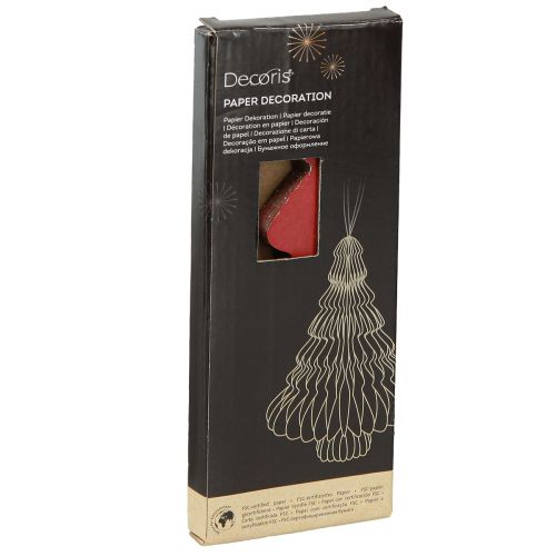 Artikel Papieren kerstboom Bordeaux kersthanger H20cm