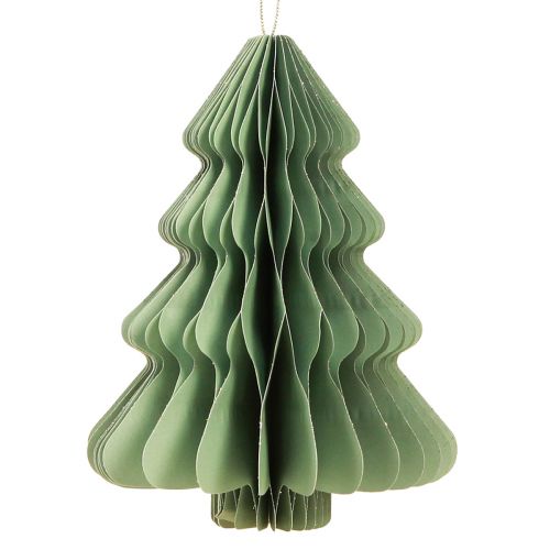 Floristik24 Papieren kerstboom mint zilver glitter H20cm 5 st