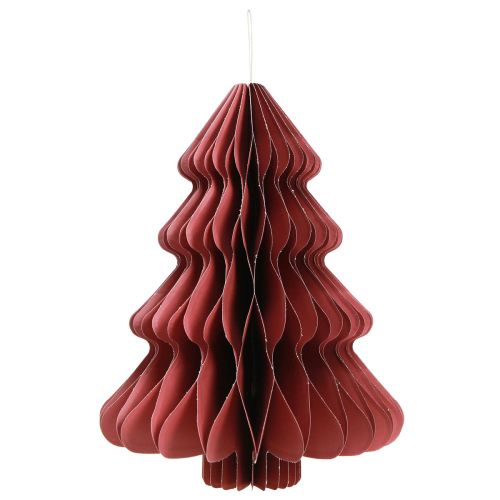 Artikel Papieren kerstboom om op te hangen Bordeaux H40cm 2st
