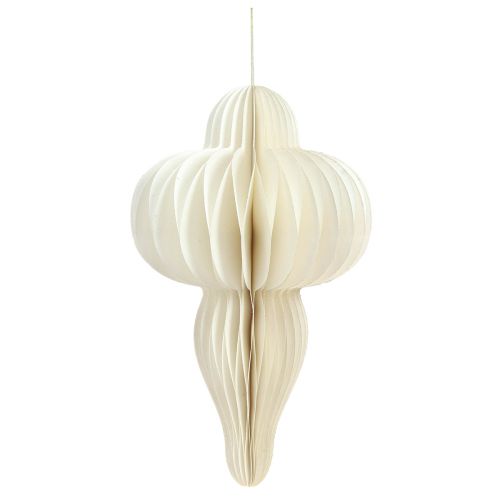 Artikel Papieren kerstversiering wit zilveren ornament H40cm 2st