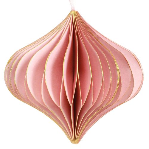 Artikel Papieren kerstversiering ui roze abrikoos Ø8cm 4 st