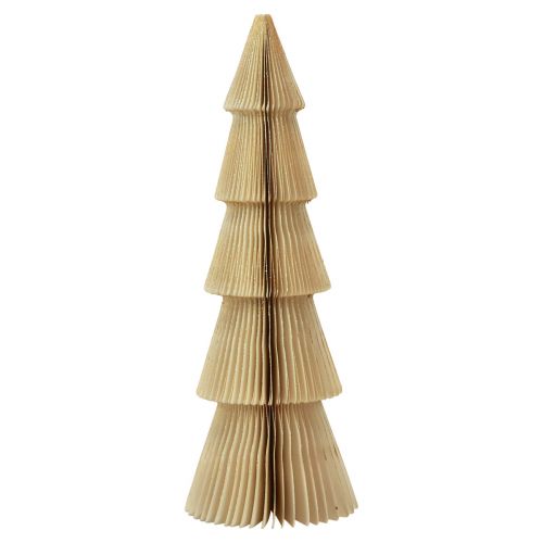 Floristik24 Papieren kerstboompapier Kerstboom crème, goud H60cm
