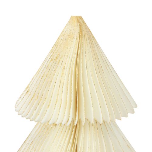 Floristik24 Papieren kerstboom Papieren kerstboom Wit Goud H30cm