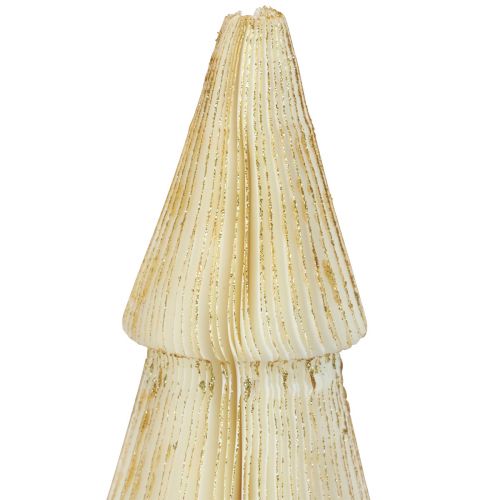 Floristik24 Papieren kerstboom klein wit goud H30cm