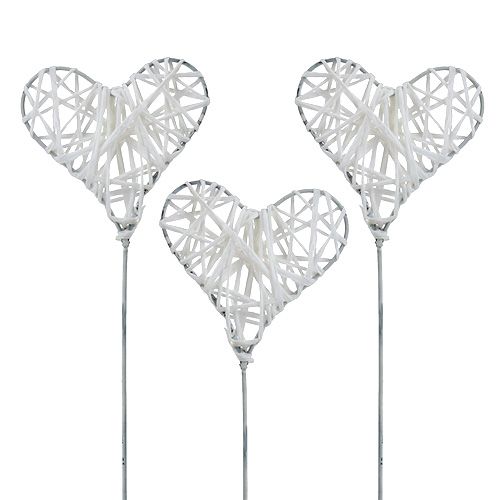 Floristik24 Papieren hart op draad 5cm wit 36st