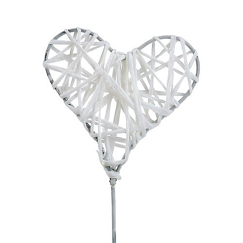 Floristik24 Papieren hart op draad 5cm wit 36st