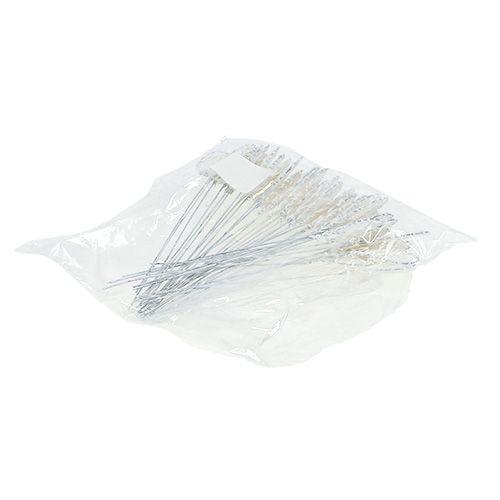 Floristik24 Papieren hart op draad 5cm wit 36st