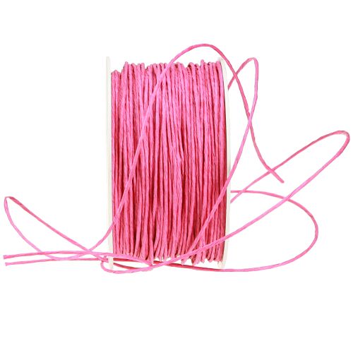 Artikel Papierkoord draad gewikkeld Ø2mm 100m roze