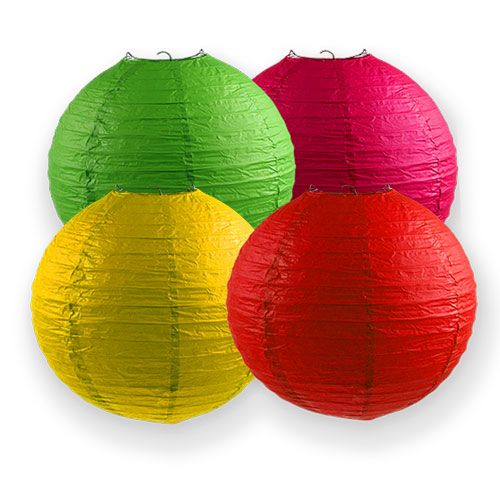 Floristik24 Papieren lantaarns geassorteerde kleuren Ø30cm 4 st
