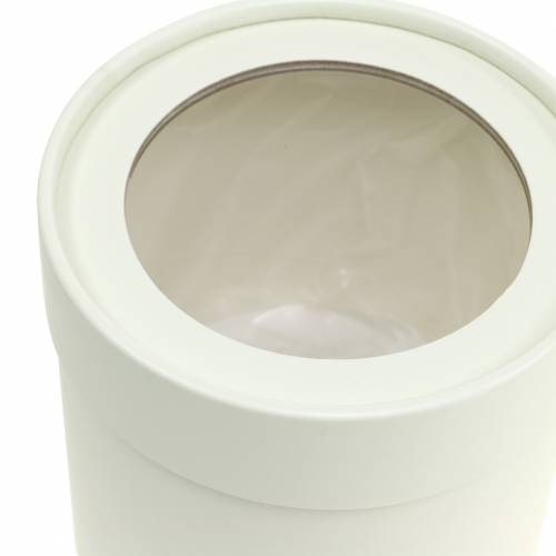 Artikel Bloembak rond karton crème Ø10/12cm set van 2