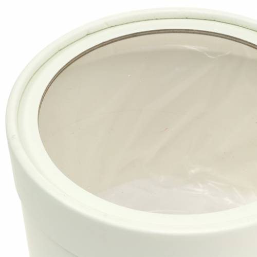 Floristik24 Bloembak rond karton creme Ø12,5/16cm set van 2