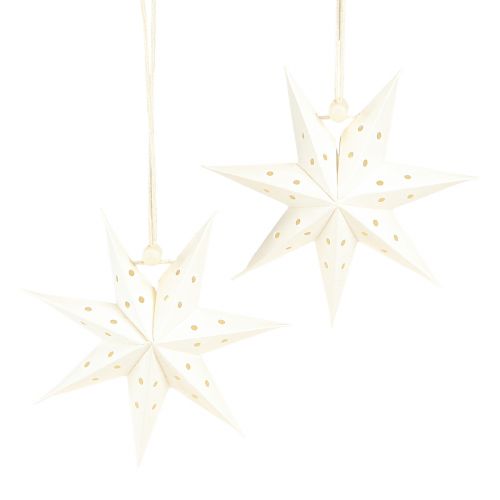 Papieren ster decoratieve kersthanger wit Ø10cm 8 stuks