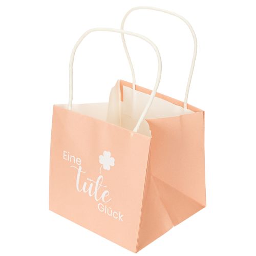 Artikel Cadeautasjes met de opdruk "Een tas vol geluk", ideaal voor leuke cadeautjes, 12 cm, 12 stuks