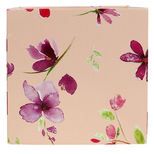Floristik24 Papieren zak 10,5 cm x 10,5 cm roze met patroon 8 stks