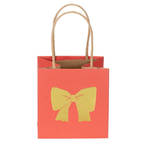Cadeautasjes van papier met lintmotief, 12 cm, 8 stuks | Floristik24.nl