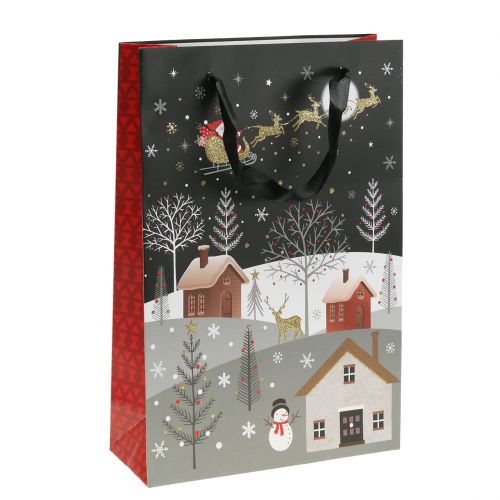 Artikel Cadeauzakje papieren zakje Kerstdorp H30cm 2st