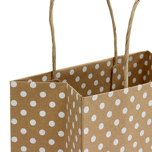 Floristik24 Papieren zak stippen 20cm x25cm naturel 6st